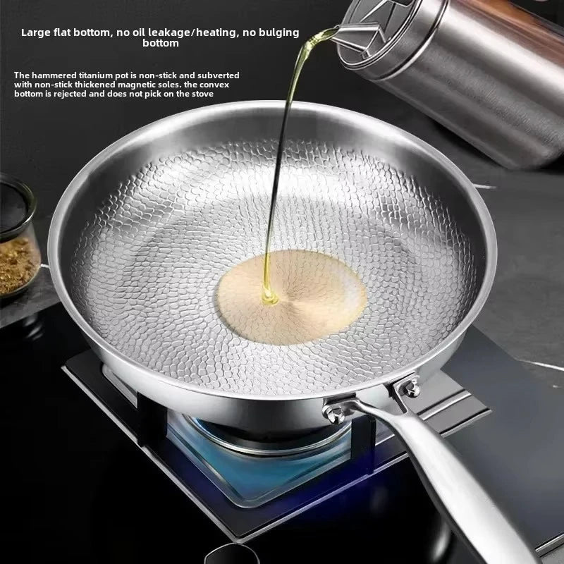Hammered Titanium Non-Stick Frying Pan for Induction Cooktops and Everyday Cooking