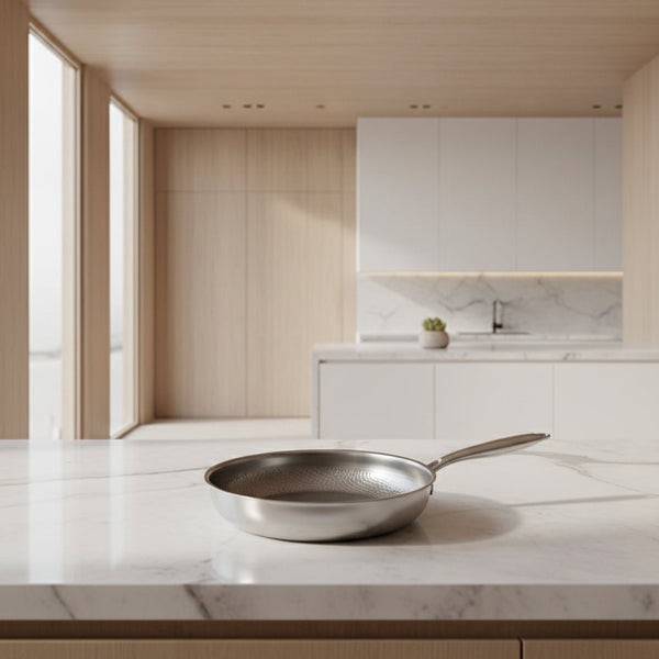 Hammered Titanium Non-Stick Frying Pan for Induction Cooktops and Everyday Cooking