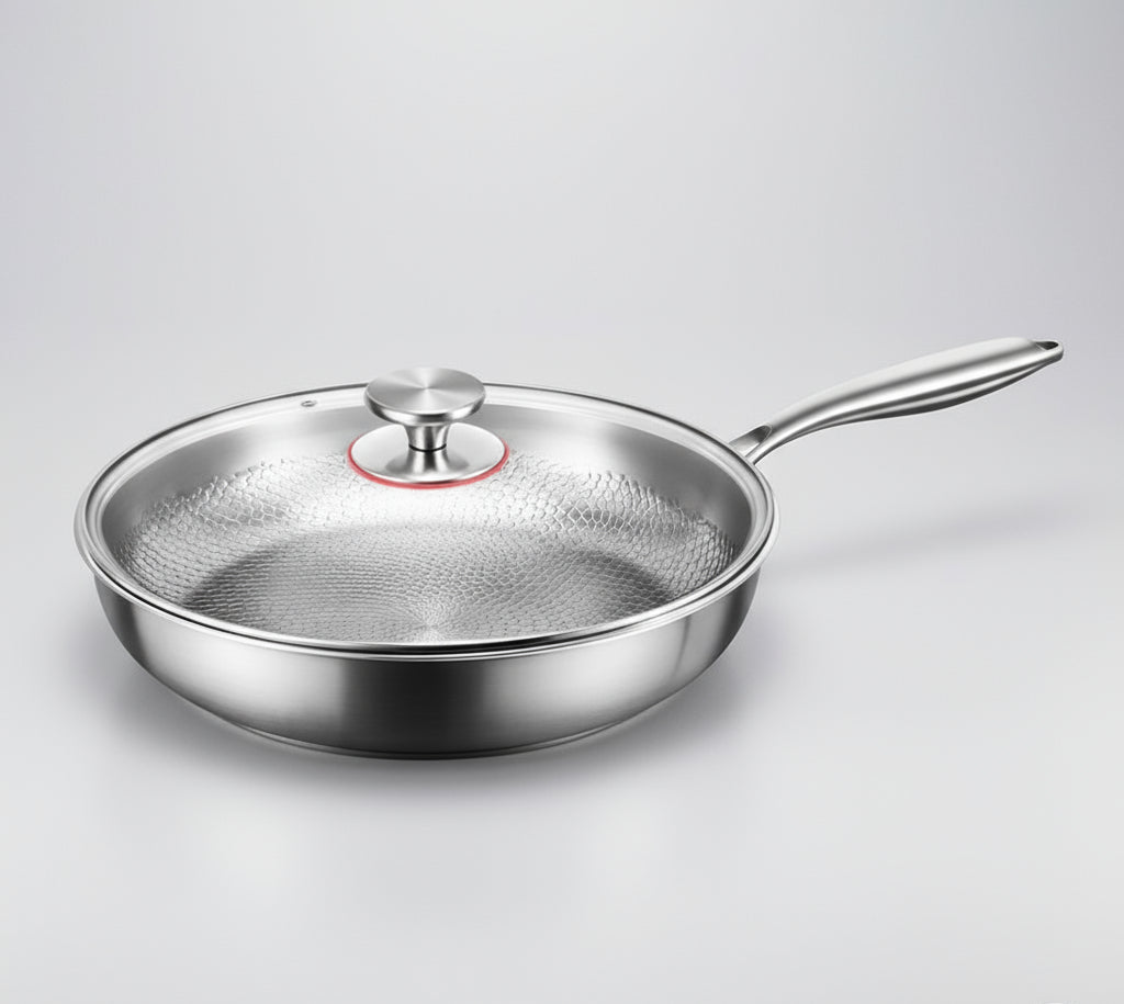 Hammered Titanium Non-Stick Frying Pan for Induction Cooktops and Everyday Cooking