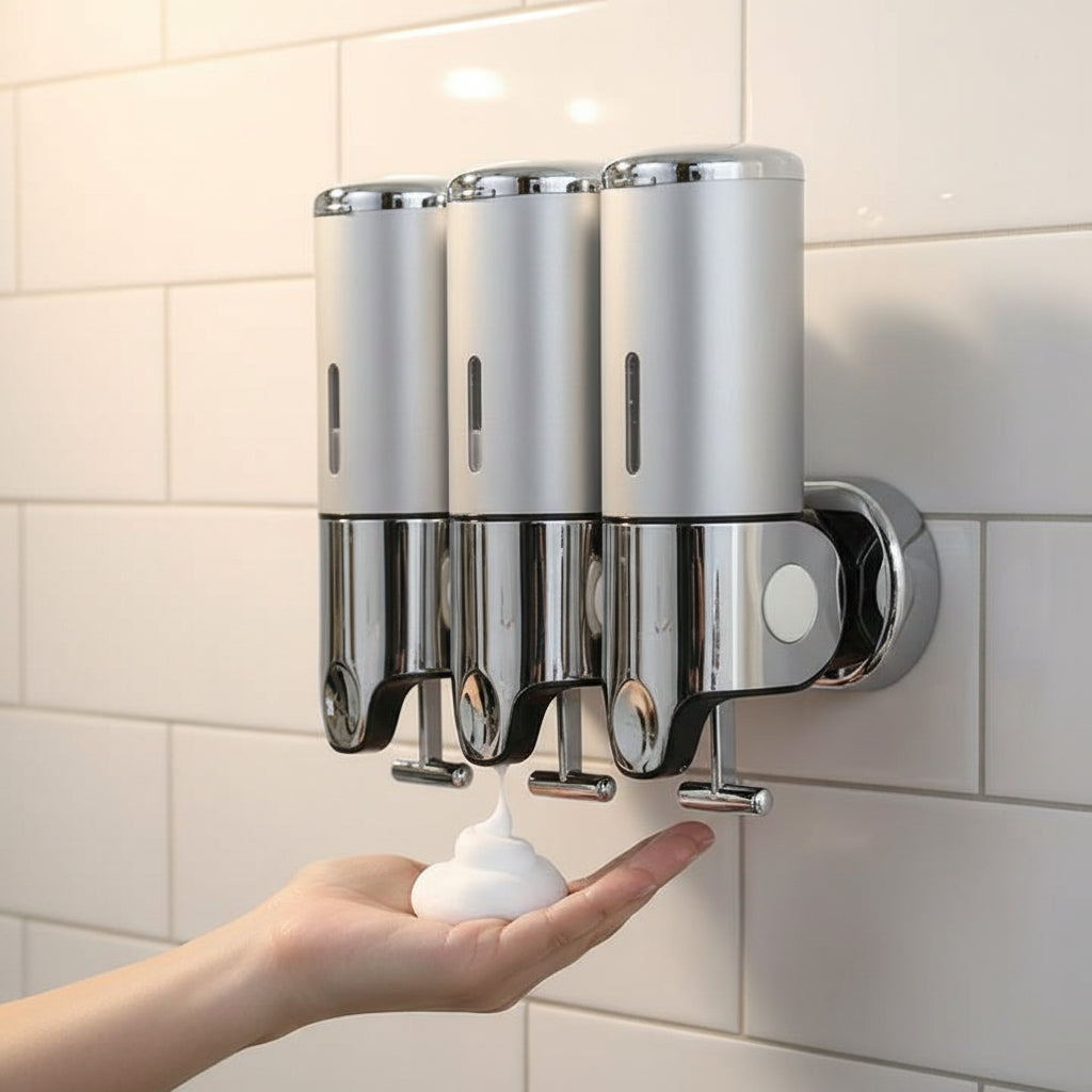 Premium Wall-Mounted Soap Dispenser with Elegant Stainless Steel Design