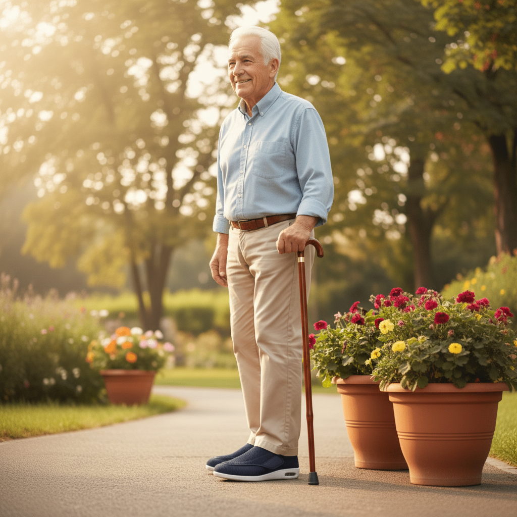 Diabetic Shoes with Memory Foam and Zero-Drop Design