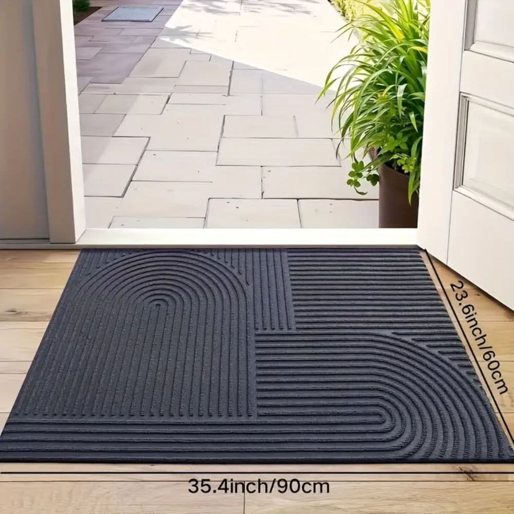 Absorbent, Washable Mat with Flowing Line Pattern