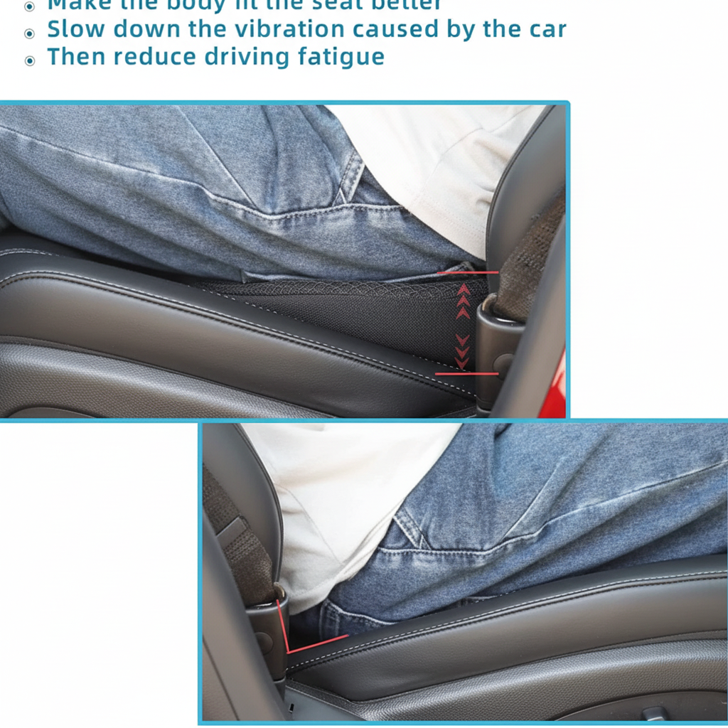 Comfort Boost Cushion for Car Seat Height Adjustment for Shorter Drivers