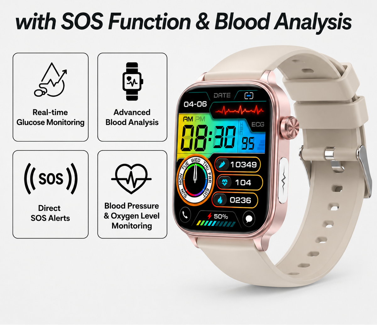 Emergency SOS Watch: Fall Detection & Glucose Monitoring