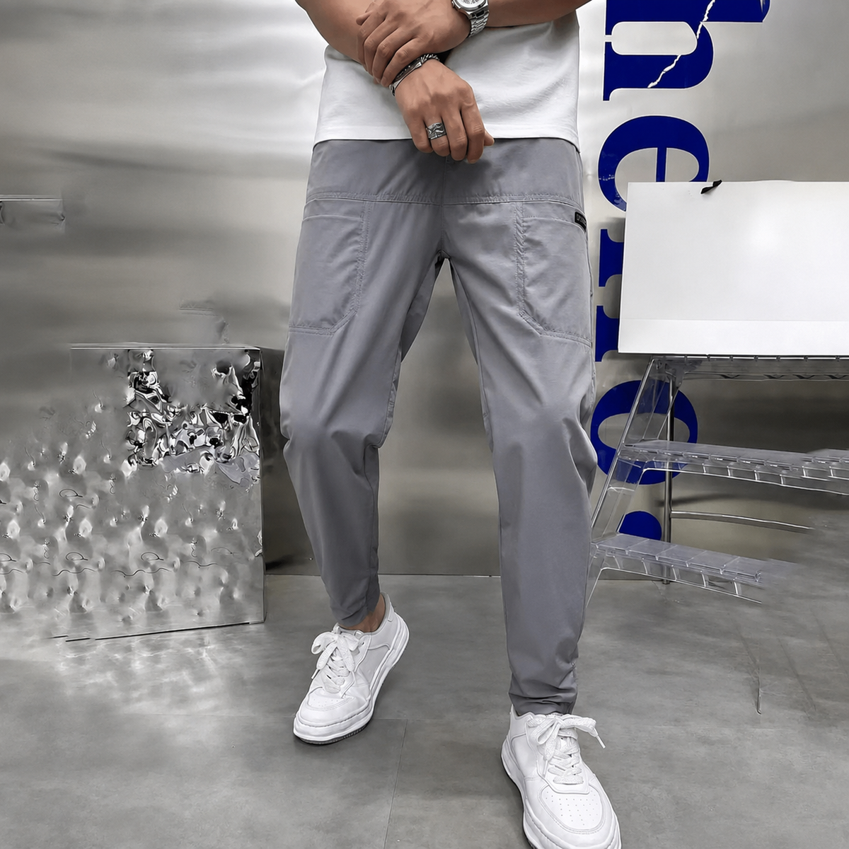 Men's Stretch Cargo Pants with 6 Pockets | Comfortable Fit for Daily Wear and Leisure