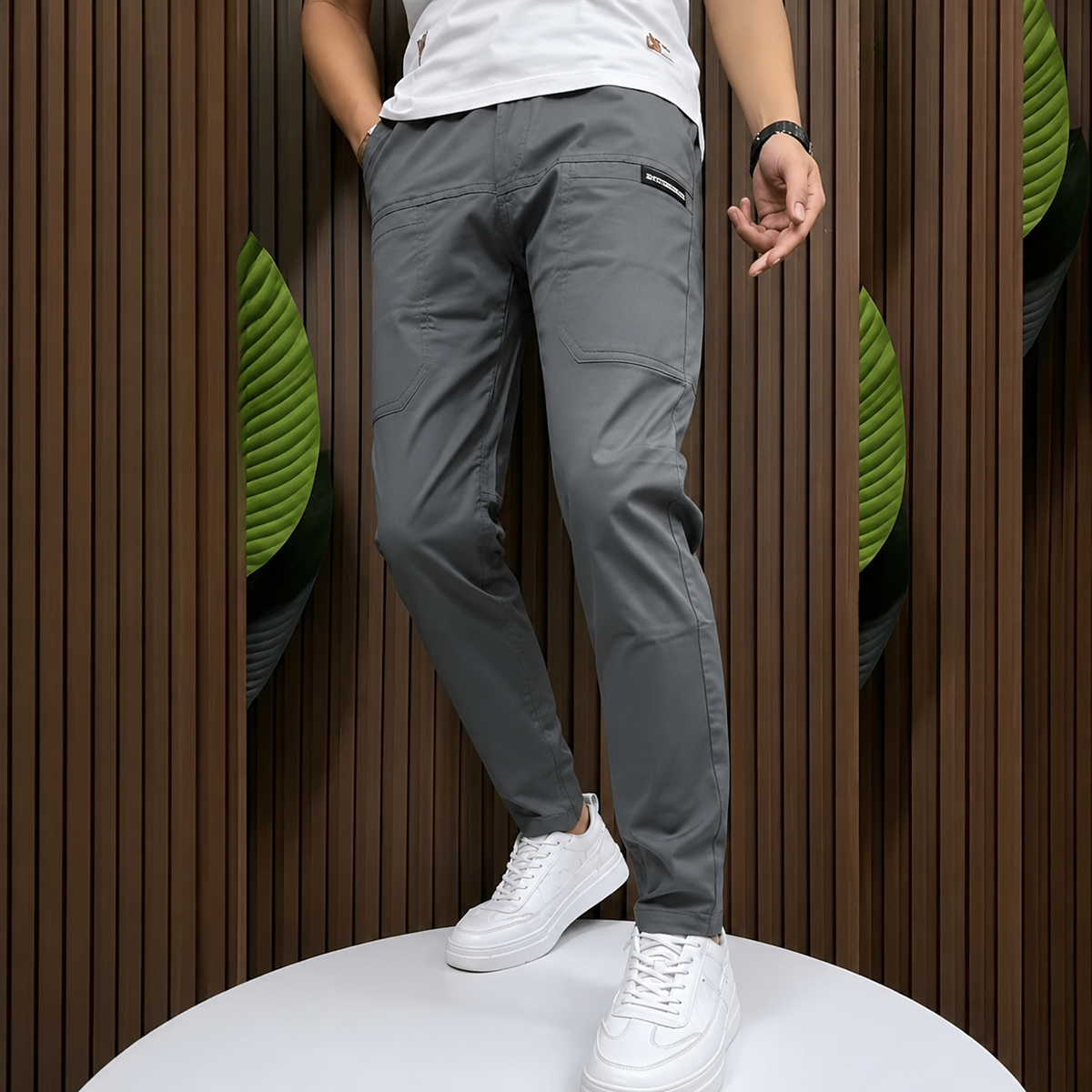 Men's Stretch Cargo Pants with 6 Pockets | Comfortable Fit for Daily Wear and Leisure