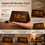 Modern Wooden Digital LED Alarm Clock
