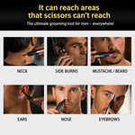 Professional Ultra-Thin Precision Trimmer | Titanium Stainless Steel Blades | Integrated LED Light | Micro-Oscillation Technology | Ideal for Nose, Ears & Contours