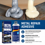 High-Performance Metal Repair Adhesive | Industrial Adhesive for Cast Iron, Steel & Aluminum | Heat Resistant & Waterproof | 100ml Liquid Metal Repair Kit | Silver