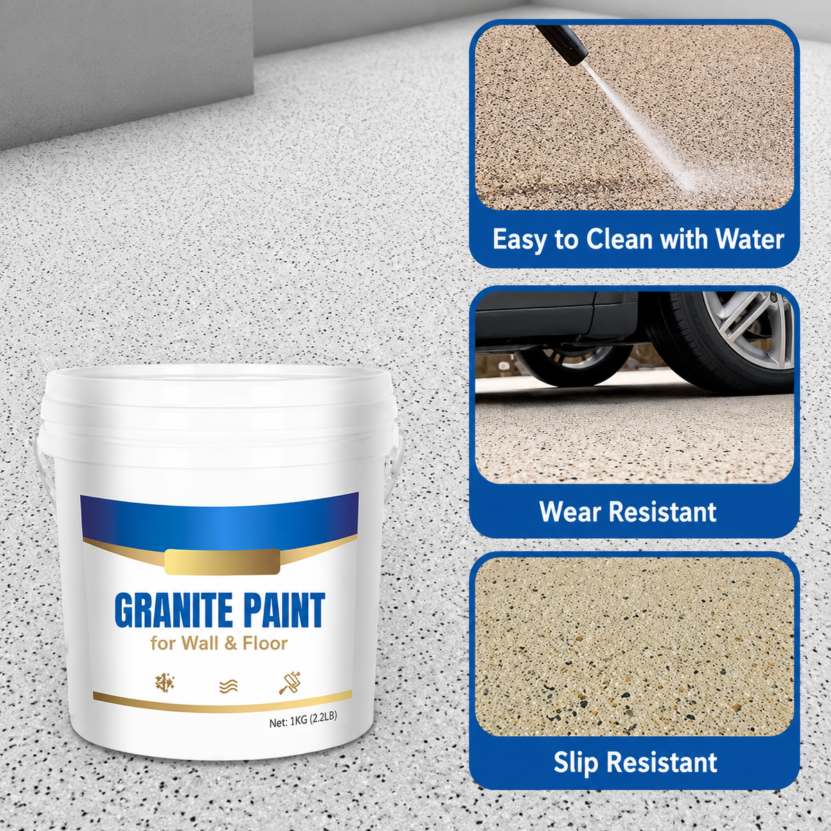 1kg Waterproof & Durable Granite Paint for Ultimate Protection and Style!