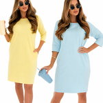 Women's Casual Sport Dress | Relaxed Fit & 3/4 Sleeves | Comfortable Everyday & Home Office Style | Sizes S-5XL