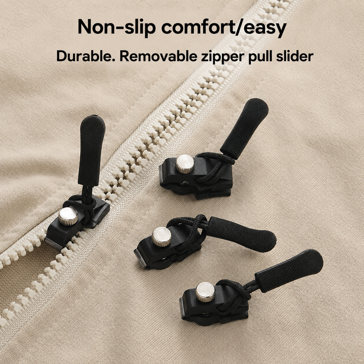 6-Piece Set of Removable Zipper Pulls | Universal Replacement Zippers for Jackets, Bags, and Backpacks