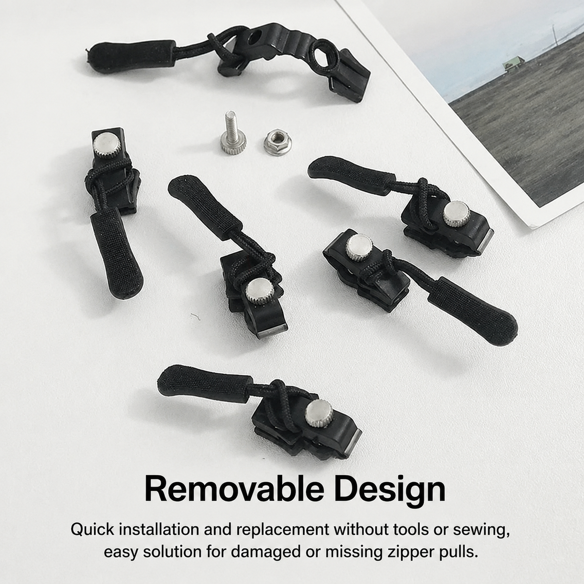 6-Piece Set of Removable Zipper Pulls | Universal Replacement Zippers for Jackets, Bags, and Backpacks