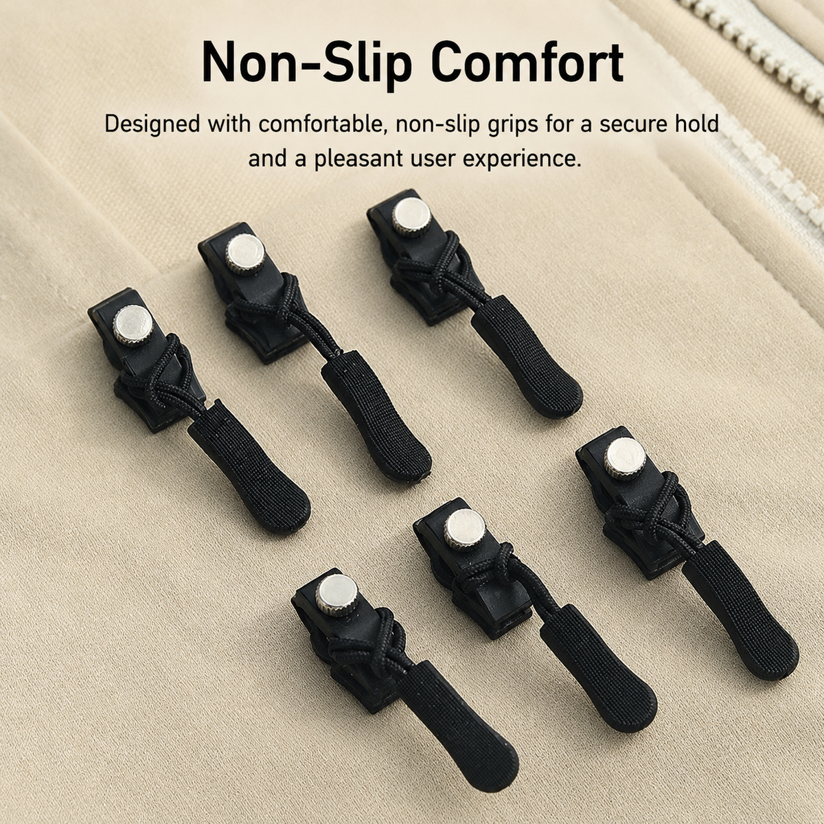 6-Piece Set of Removable Zipper Pulls | Universal Replacement Zippers for Jackets, Bags, and Backpacks