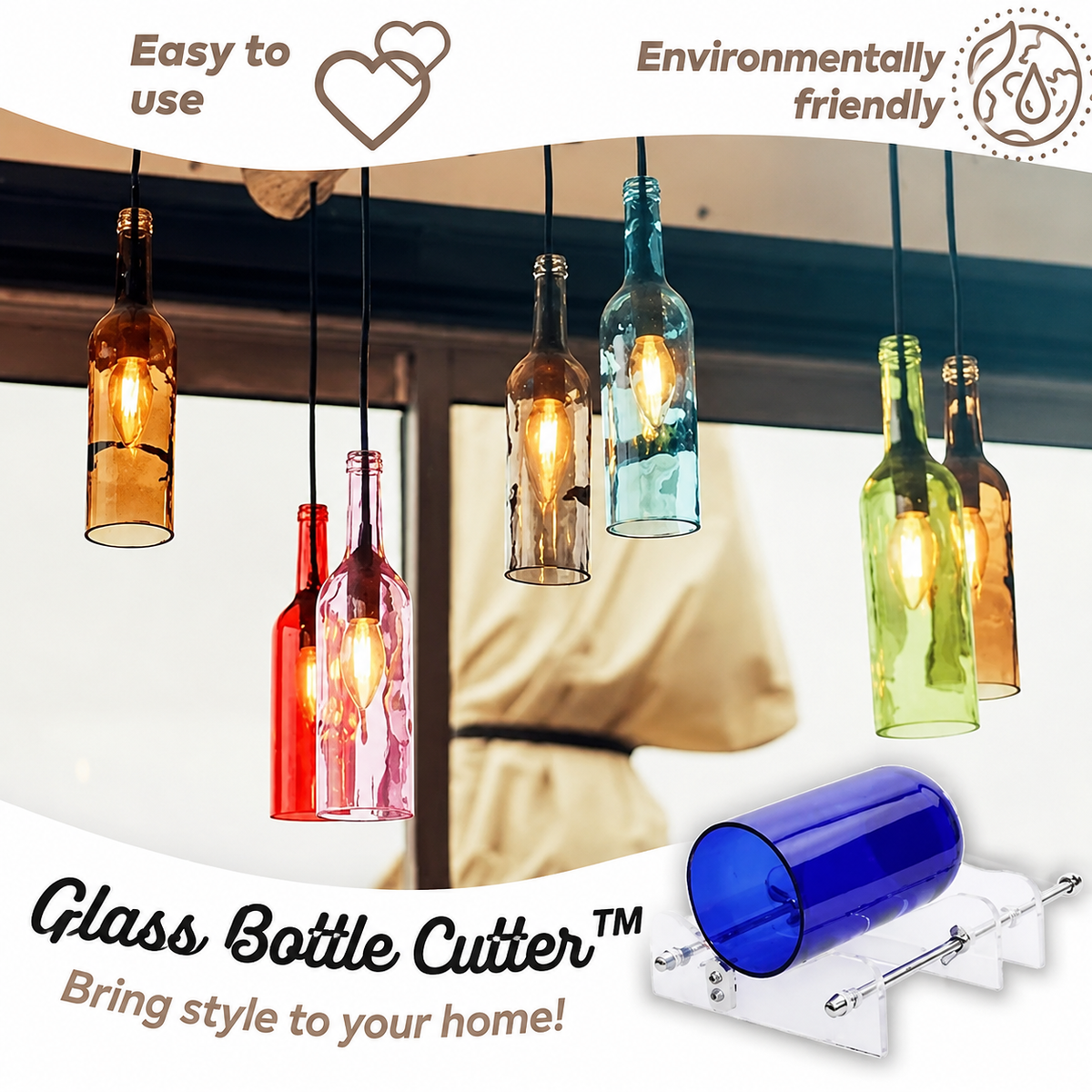 Glass Bottle Cutter with Accurate Cutting Guidance | Ideal for DIY Projects and Creative Upcycling