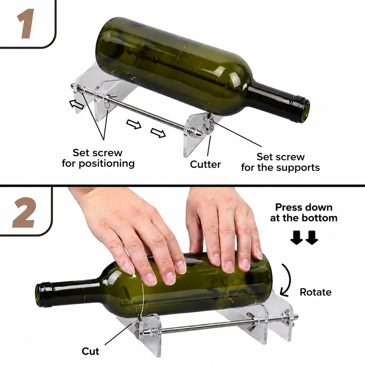 Glass Bottle Cutter with Accurate Cutting Guidance | Ideal for DIY Projects and Creative Upcycling