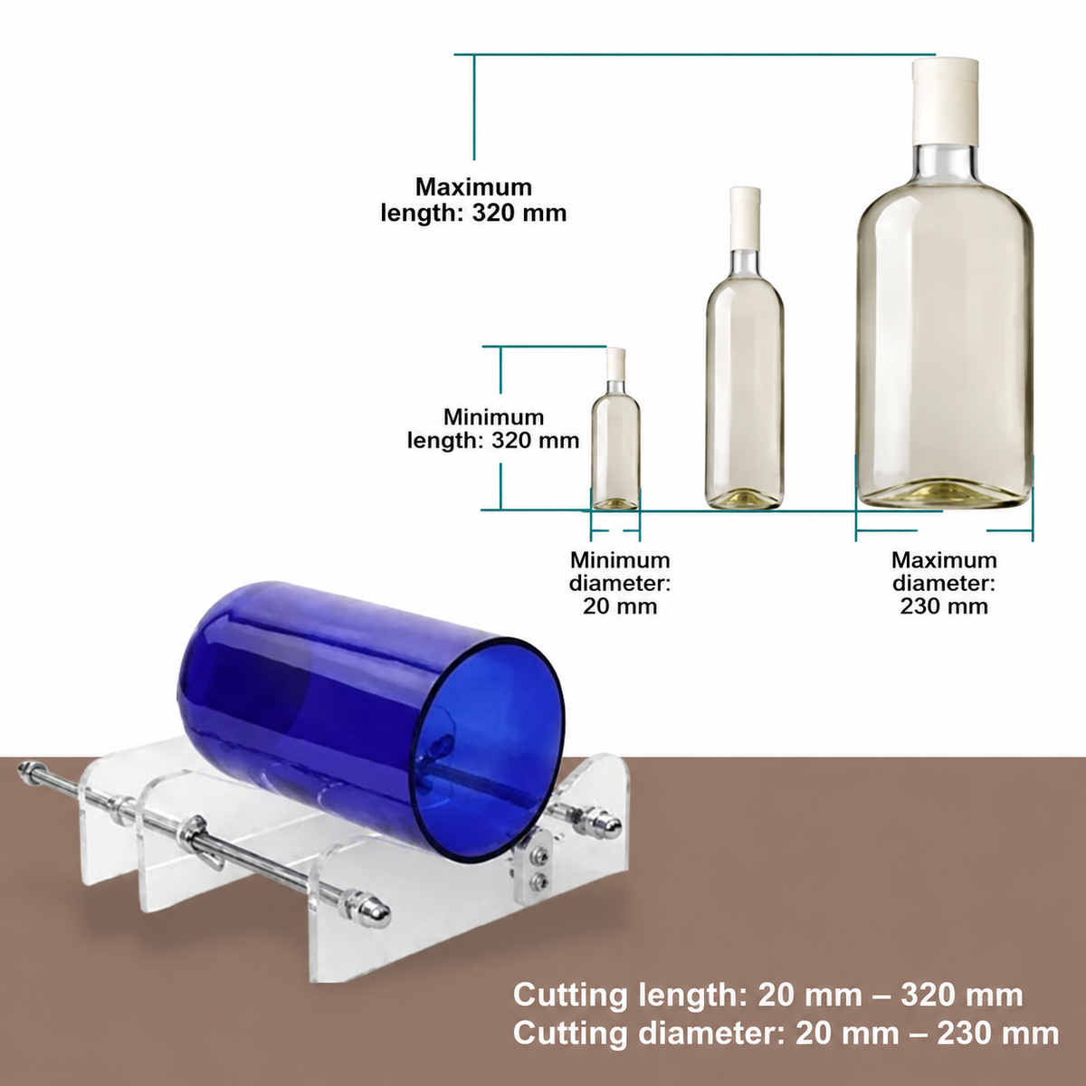 Glass Bottle Cutter with Accurate Cutting Guidance | Ideal for DIY Projects and Creative Upcycling