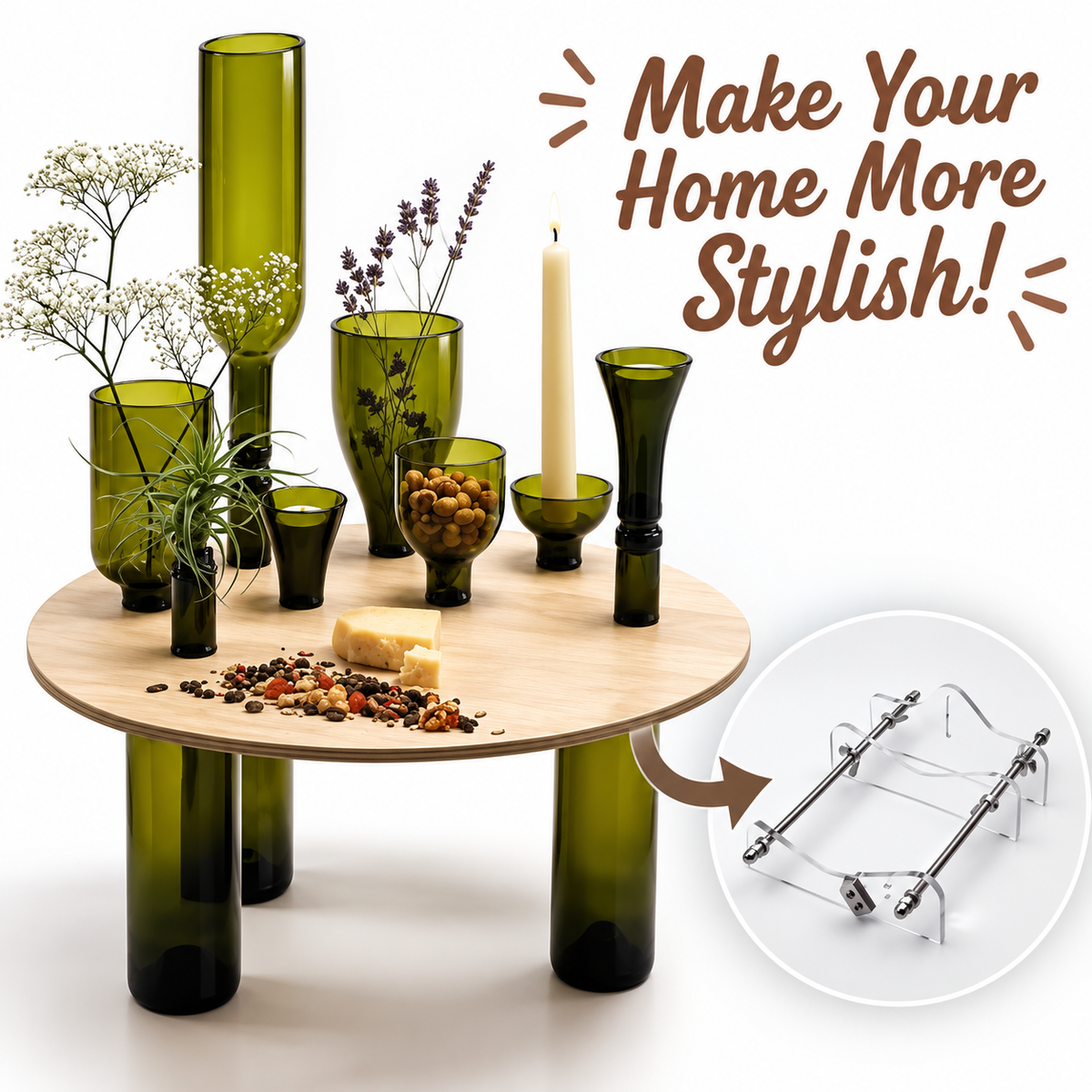 Glass Bottle Cutter with Accurate Cutting Guidance | Ideal for DIY Projects and Creative Upcycling