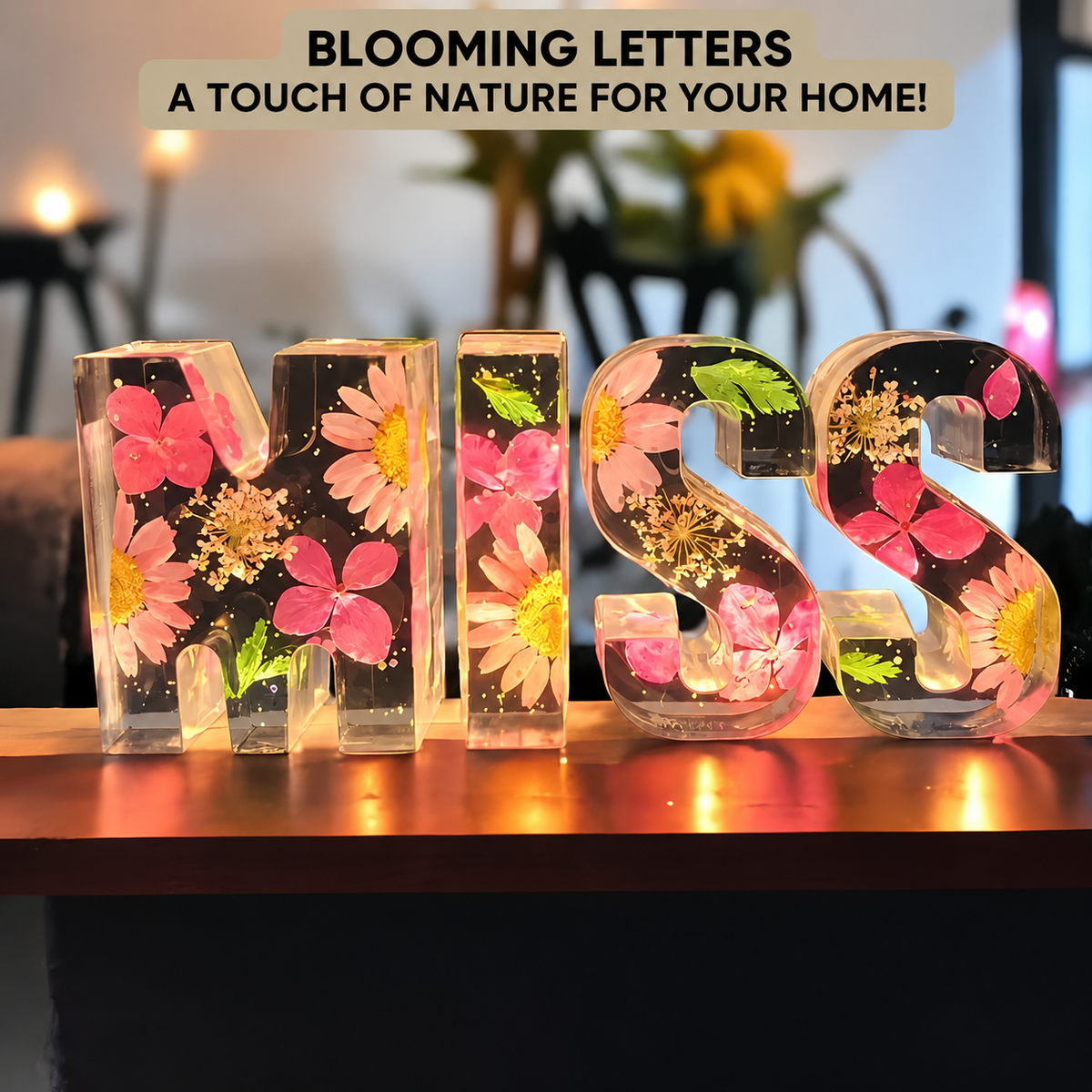 50% OFF | Flower Lamp Letters Crafted from Resin