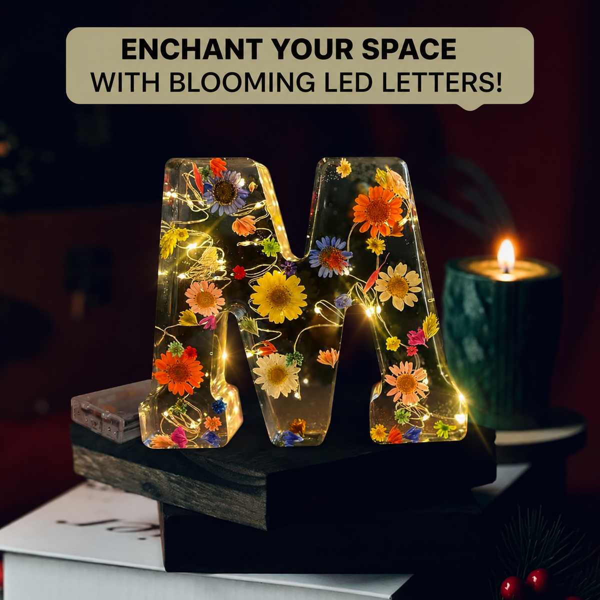50% OFF | Flower Lamp Letters Crafted from Resin