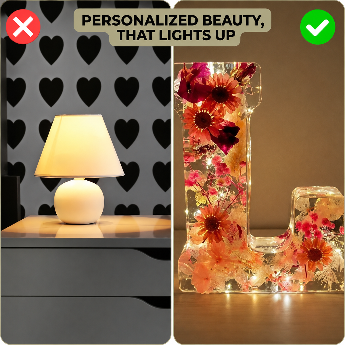 50% OFF | Flower Lamp Letters Crafted from Resin