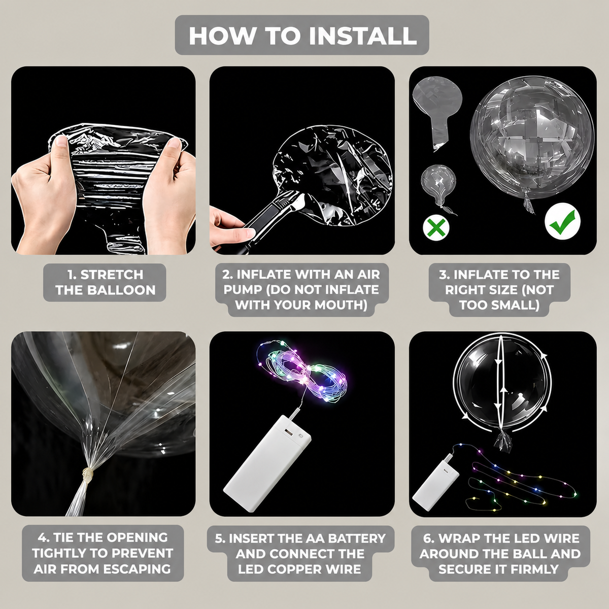 5+5 FREE | Illuminate Any Party with Warm, Reusable LED Balloon Spotlight Lights