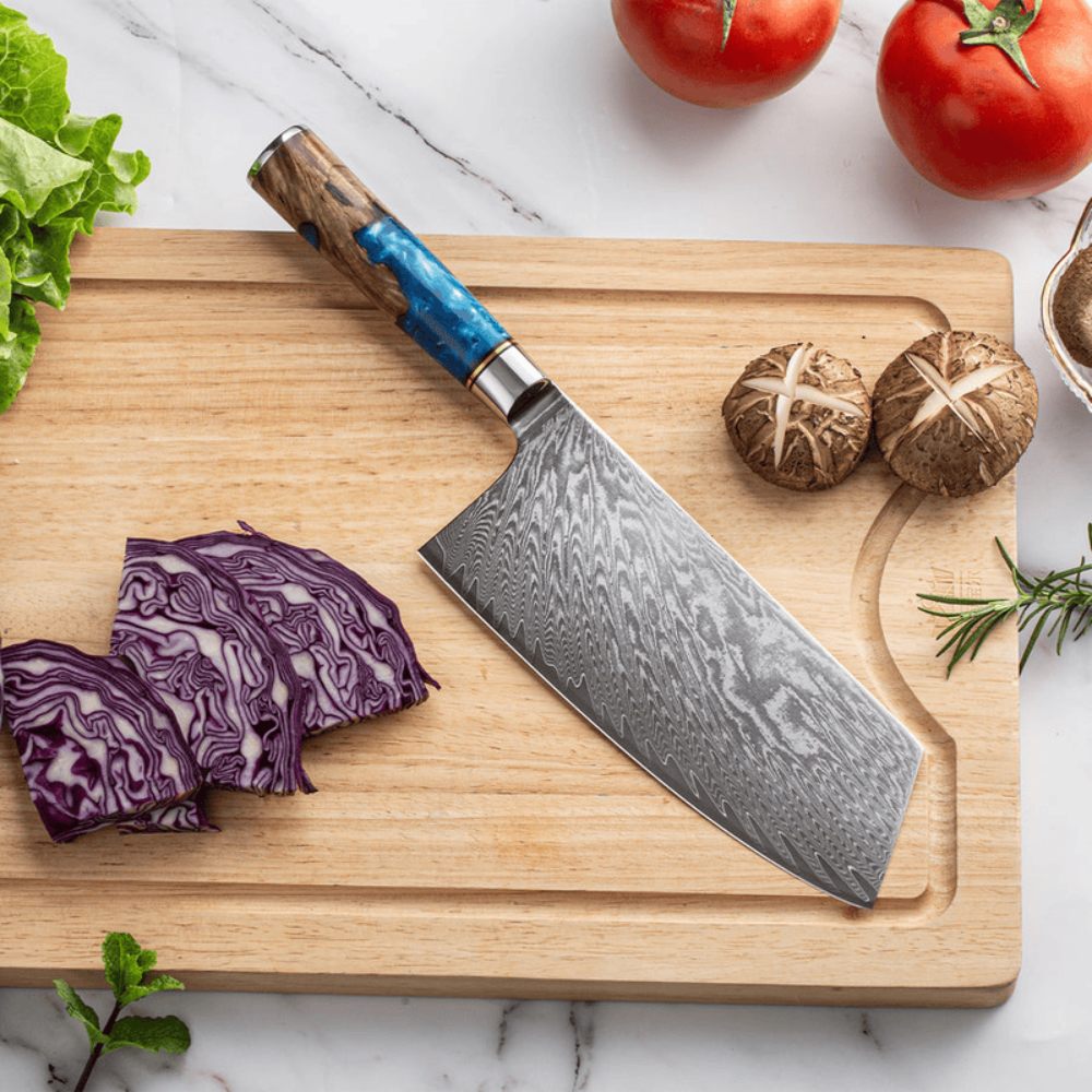 Full Tang Damascus Steel Chef's Knife for Kitchen Use
