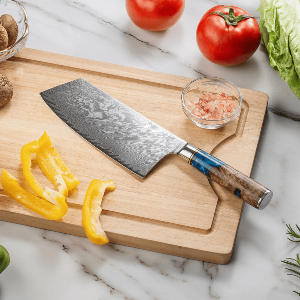 Full Tang Damascus Steel Chef's Knife for Kitchen Use