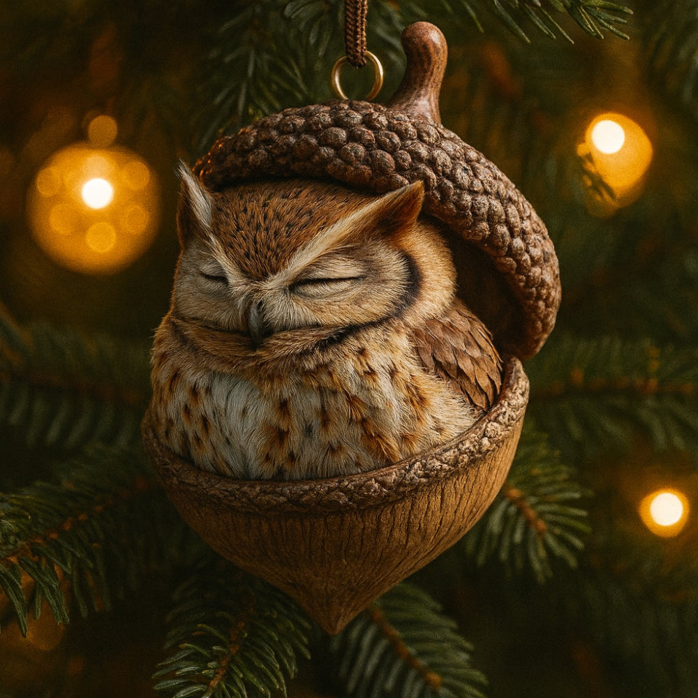 Woodland Animal Christmas Tree Ornaments - Acorn Holiday Decor