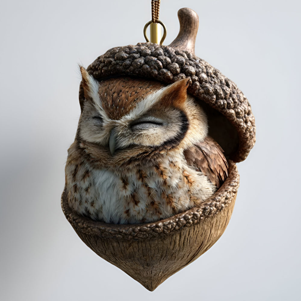 Woodland Animal Christmas Tree Ornaments - Acorn Holiday Decor