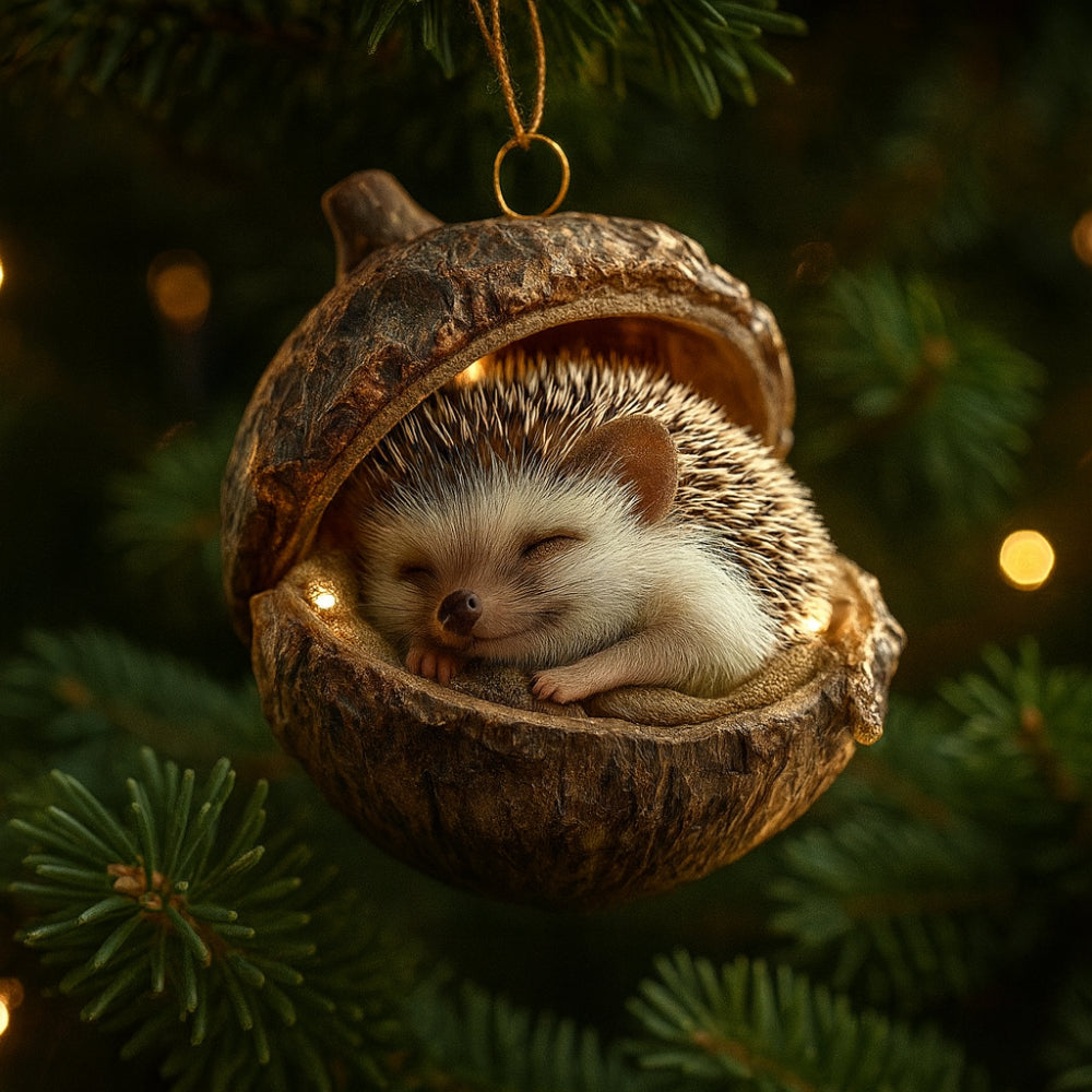 Woodland Animal Christmas Tree Ornaments - Acorn Holiday Decor