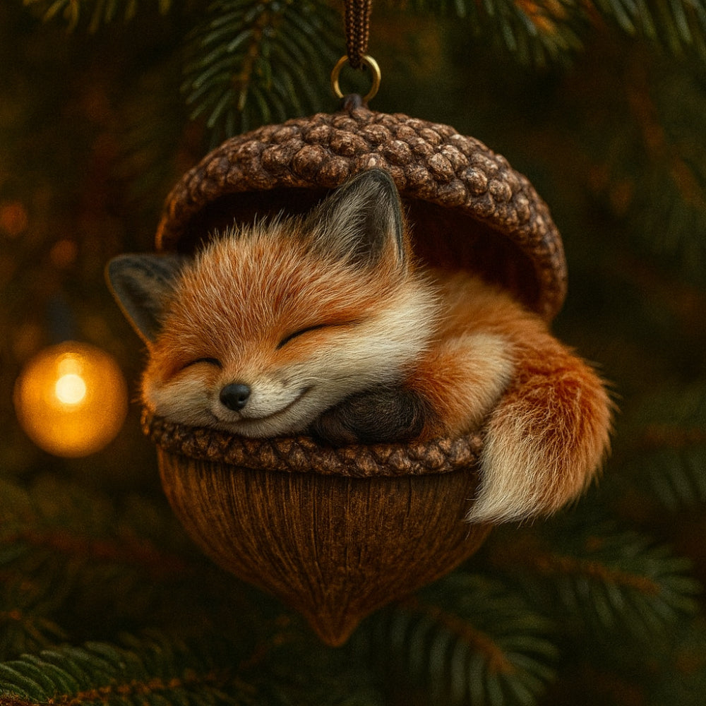 Woodland Animal Christmas Tree Ornaments - Acorn Holiday Decor