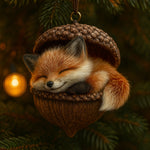 Woodland Animal Christmas Tree Ornaments - Acorn Holiday Decor