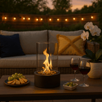 Modern Table Fireplace with Real Flames & Smoke-Free Bioethanol Fuel