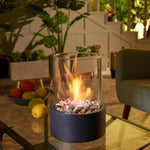 Modern Table Fireplace with Real Flames & Smoke-Free Bioethanol Fuel