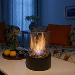 Modern Table Fireplace with Real Flames & Smoke-Free Bioethanol Fuel