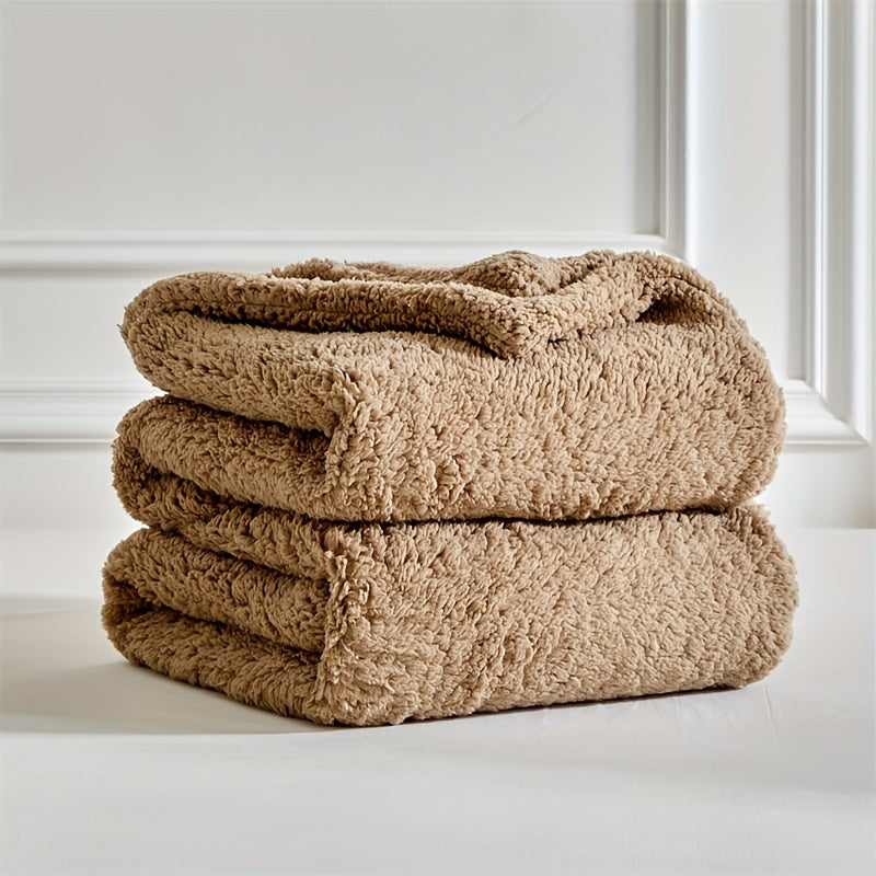 Reversible Sherpa Fleece Blanket – Ultra Warm, Soft, and Comfortable for All Seasons, Machine Washable