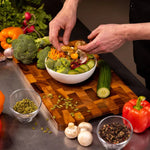 Double-Sided Cutting Board with Drainage Grooves for Kitchen Preparation
