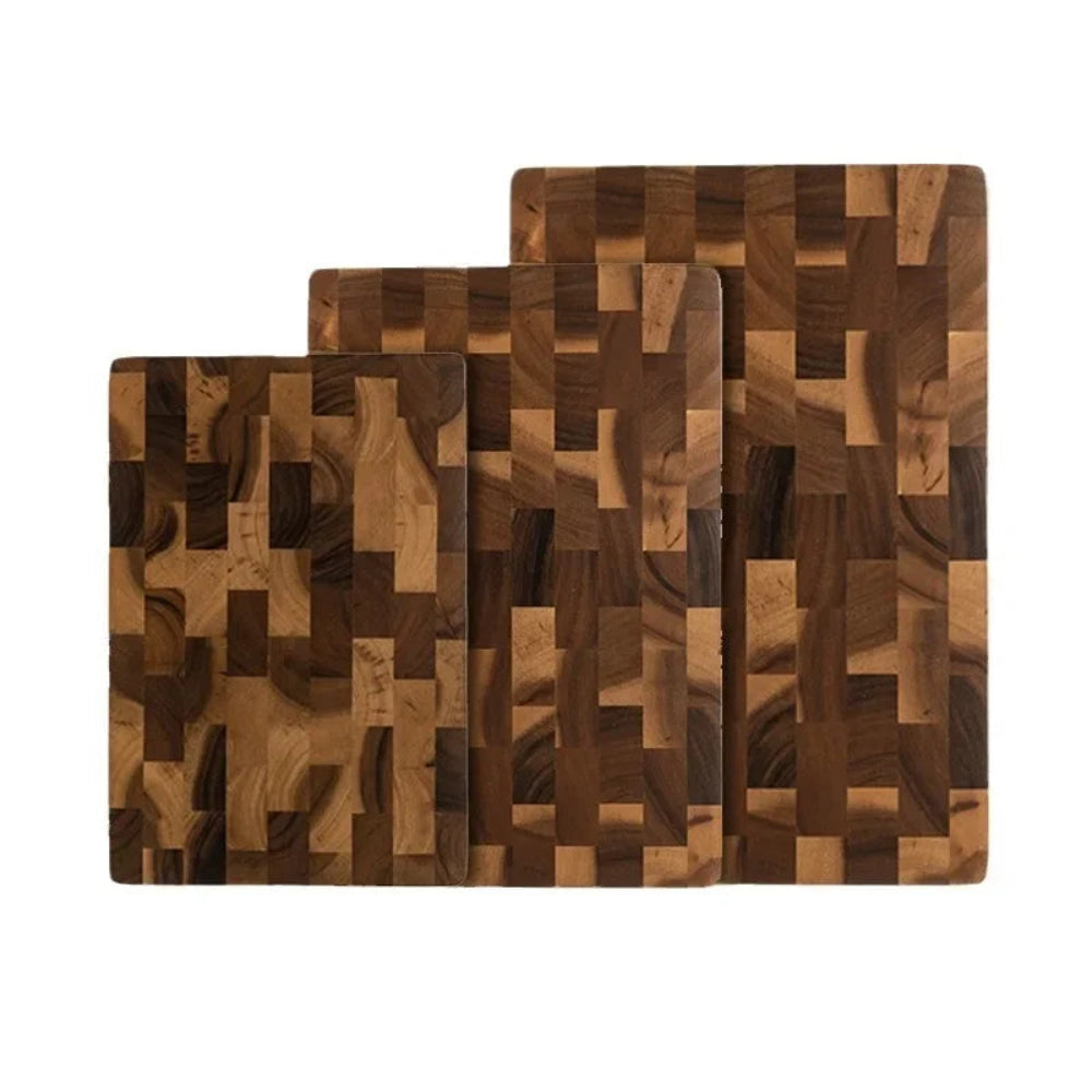 Double-Sided Cutting Board with Drainage Grooves for Kitchen Preparation