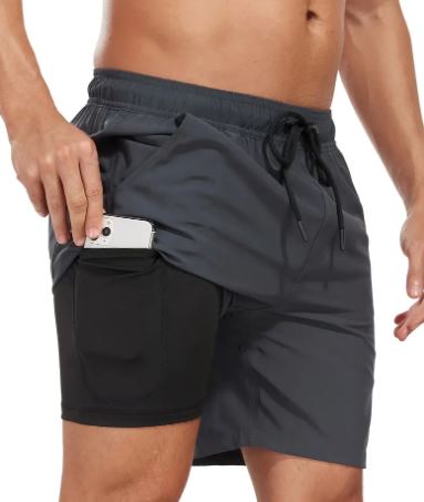 Men's Quick-Drying Stretch Swim Shorts with Phone Pocket