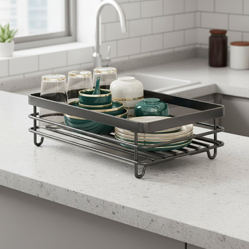Foldable Stainless Steel Dish Rack with Space-Saving Design for Modern Kitchens