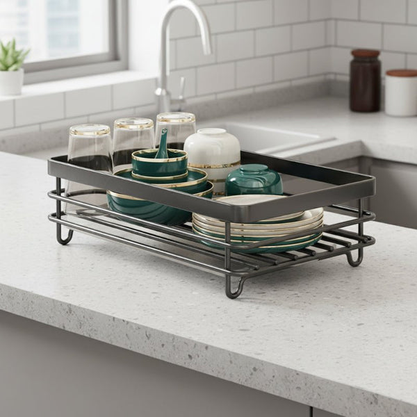 Foldable Stainless Steel Dish Rack with Space-Saving Design for Modern Kitchens