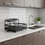 Foldable Stainless Steel Dish Rack with Space-Saving Design for Modern Kitchens