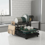 Foldable Stainless Steel Dish Rack with Space-Saving Design for Modern Kitchens