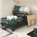 Foldable Stainless Steel Dish Rack with Space-Saving Design for Modern Kitchens