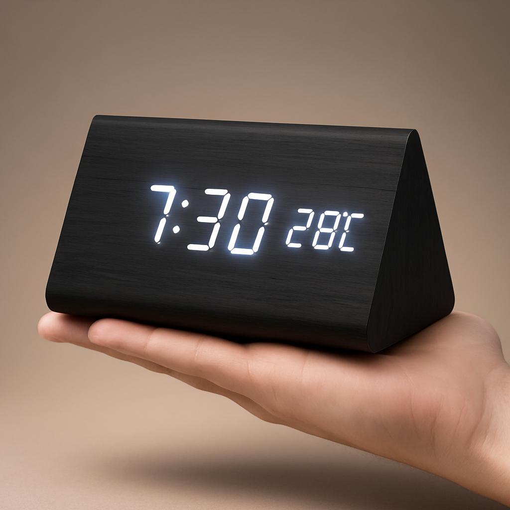 Modern Wooden Digital LED Alarm Clock