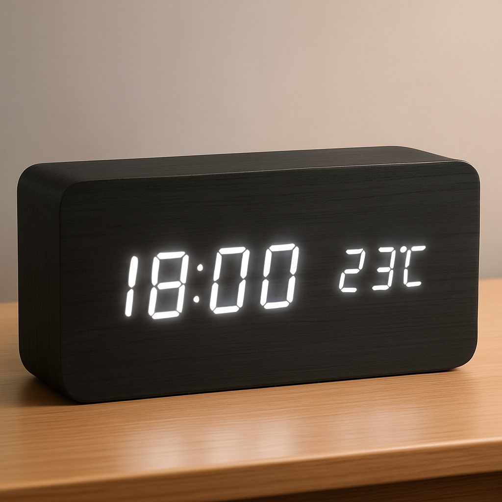 Modern Wooden Digital LED Alarm Clock