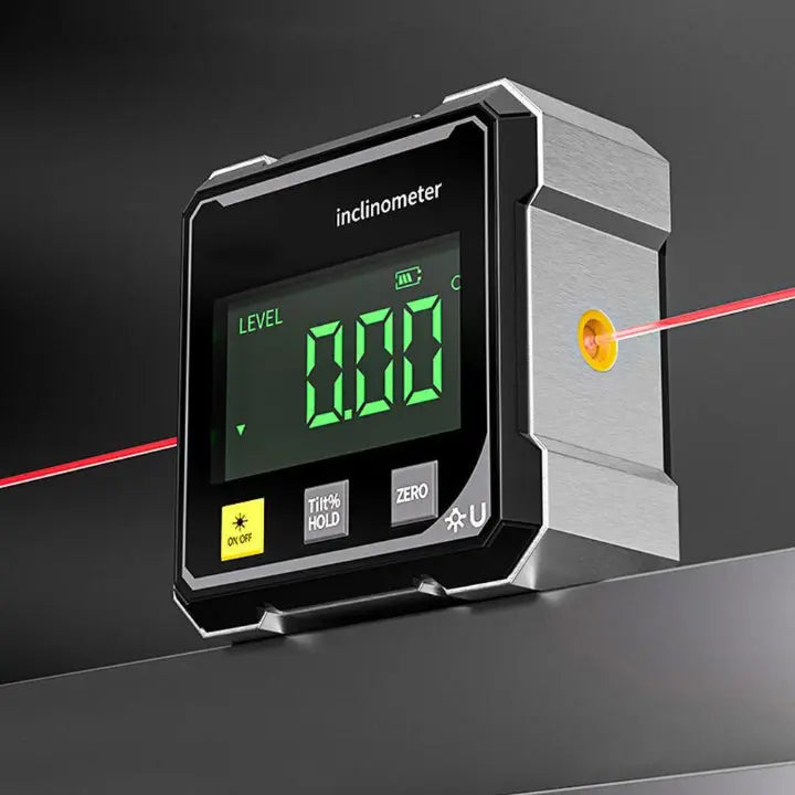Laser Digital Angle Measuring Tool — ±0.2° Accuracy, 4-Sided Magnetic Base