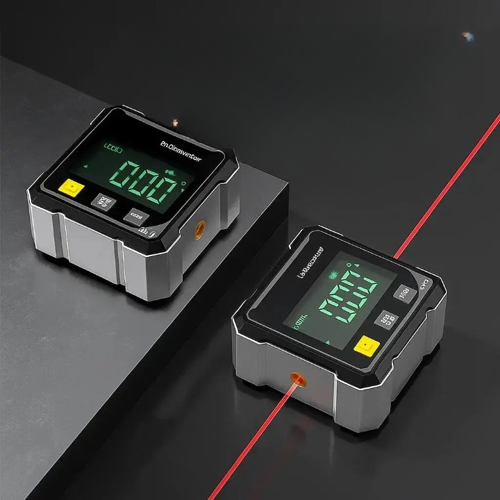 Laser Digital Angle Measuring Tool — ±0.2° Accuracy, 4-Sided Magnetic Base