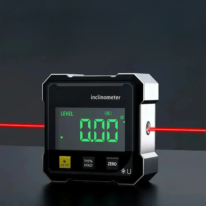 Laser Digital Angle Measuring Tool — ±0.2° Accuracy, 4-Sided Magnetic Base